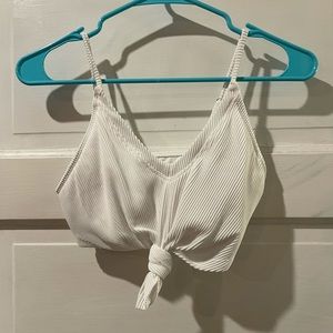 white bathing suit top